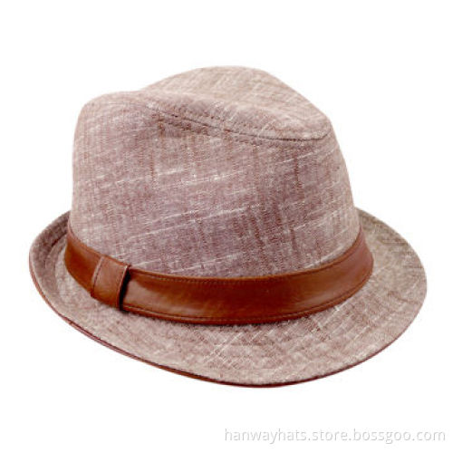Women's Classic Cotton Twill Fedora Cap with Self Band and Loop Trim